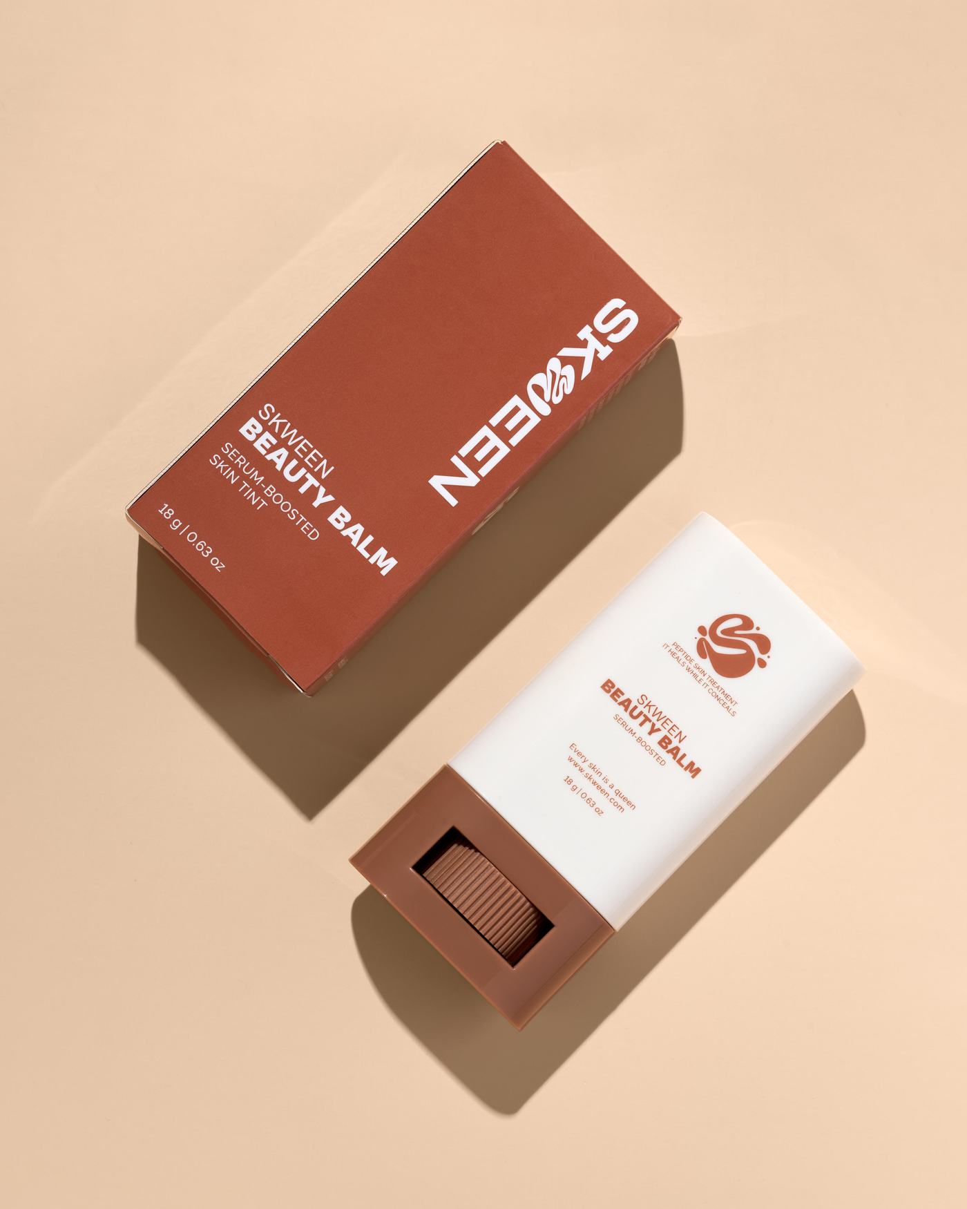 Skween Peptide BB Cream, Skin Tint Stick with HA+ Microspheres, Sheer-to-Light Coverage, Natural Glowy Finish