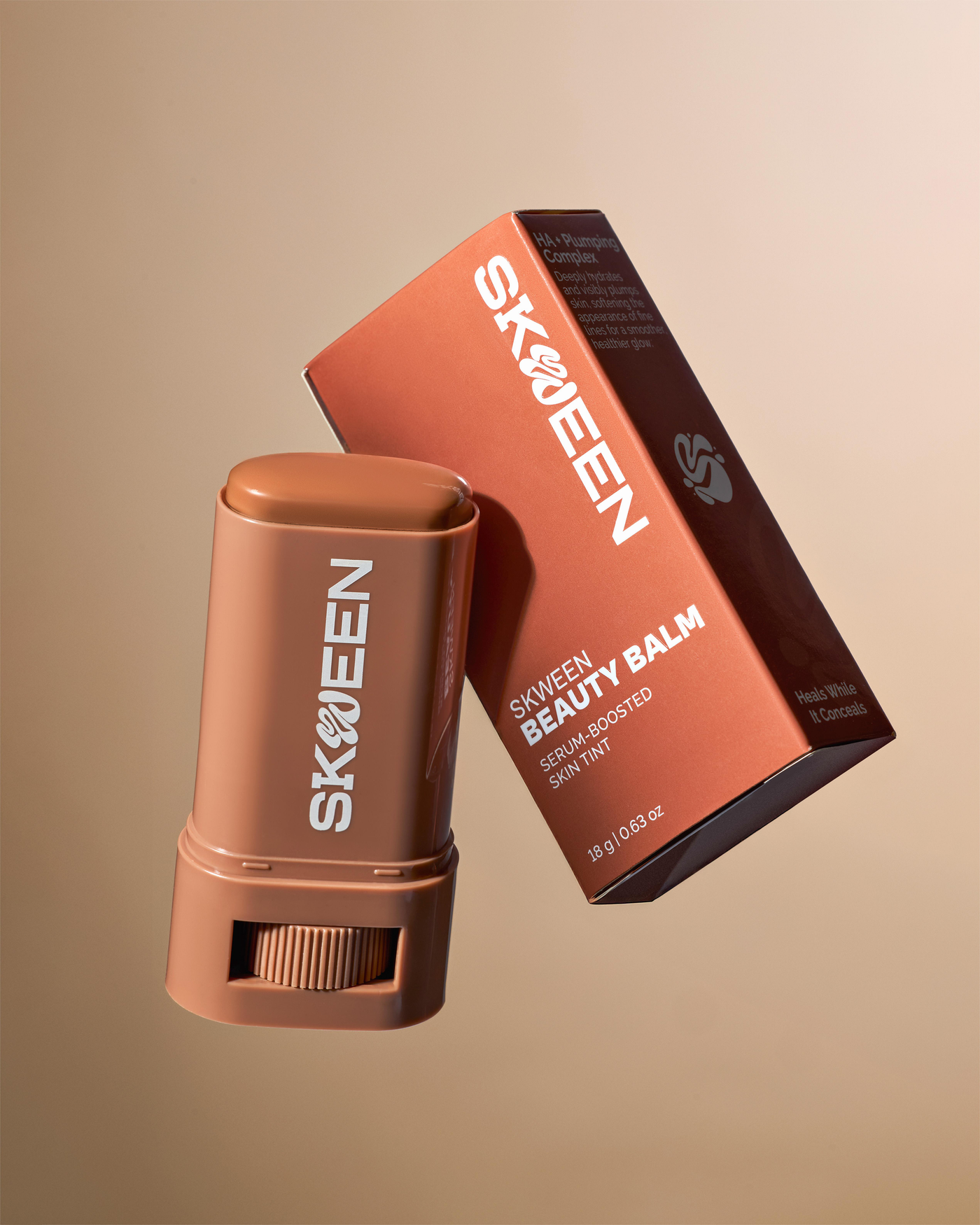 Skween Peptide BB Cream, Skin Tint Stick with HA+ Microspheres, Sheer-to-Light Coverage, Natural Glowy Finish