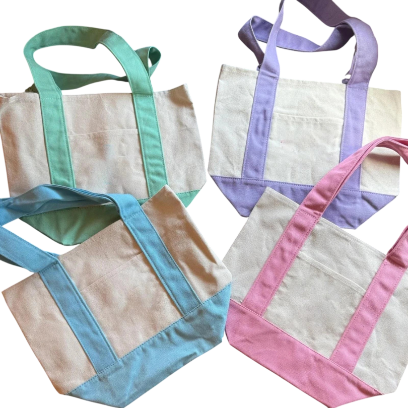 Summer Pastel Canvas Tote Bags