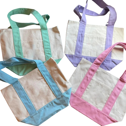 Summer Pastel Canvas Tote Bags