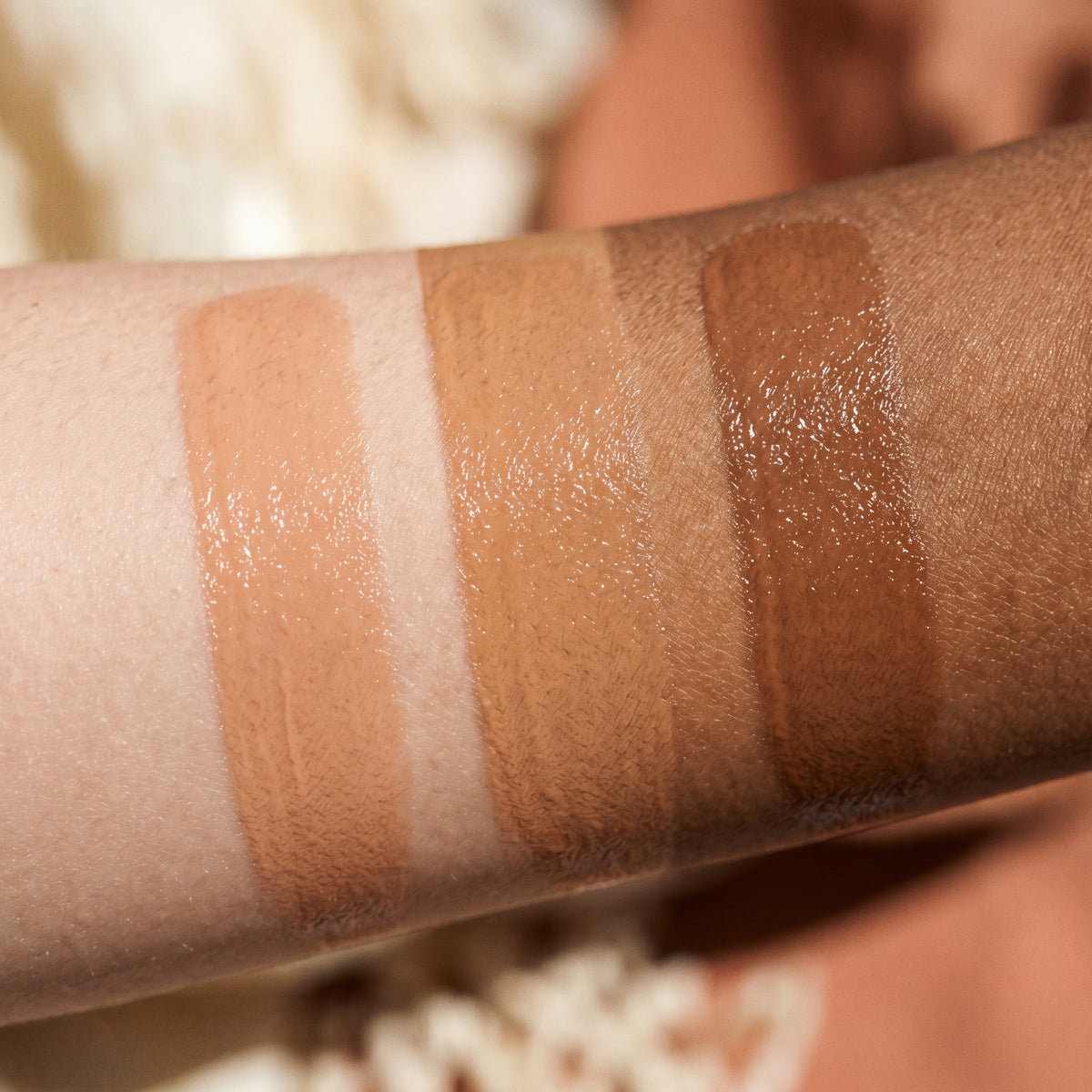 Skin tint texture macro on deep skin